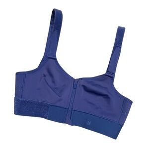 Shefit Zip Front Blue Sports Bra Size S